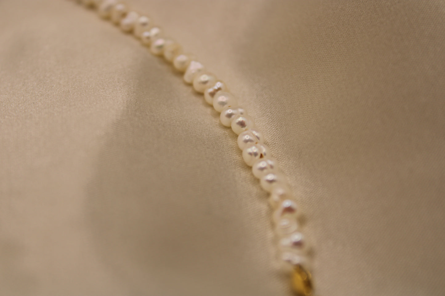 Armband van stainless steel met een luxe zoetwaterparel en gouden afwerking.