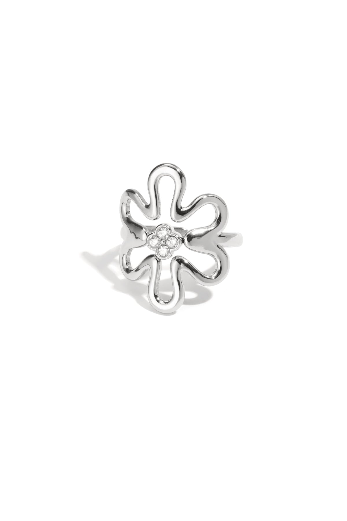 Stainless Steel Statement Rings Flower Casual Daily Simple Series Women's jewelry