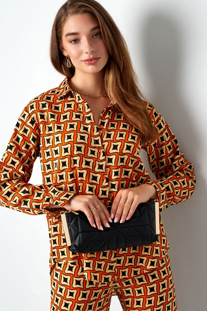 Stitched clutch Gold Color hardware - copper