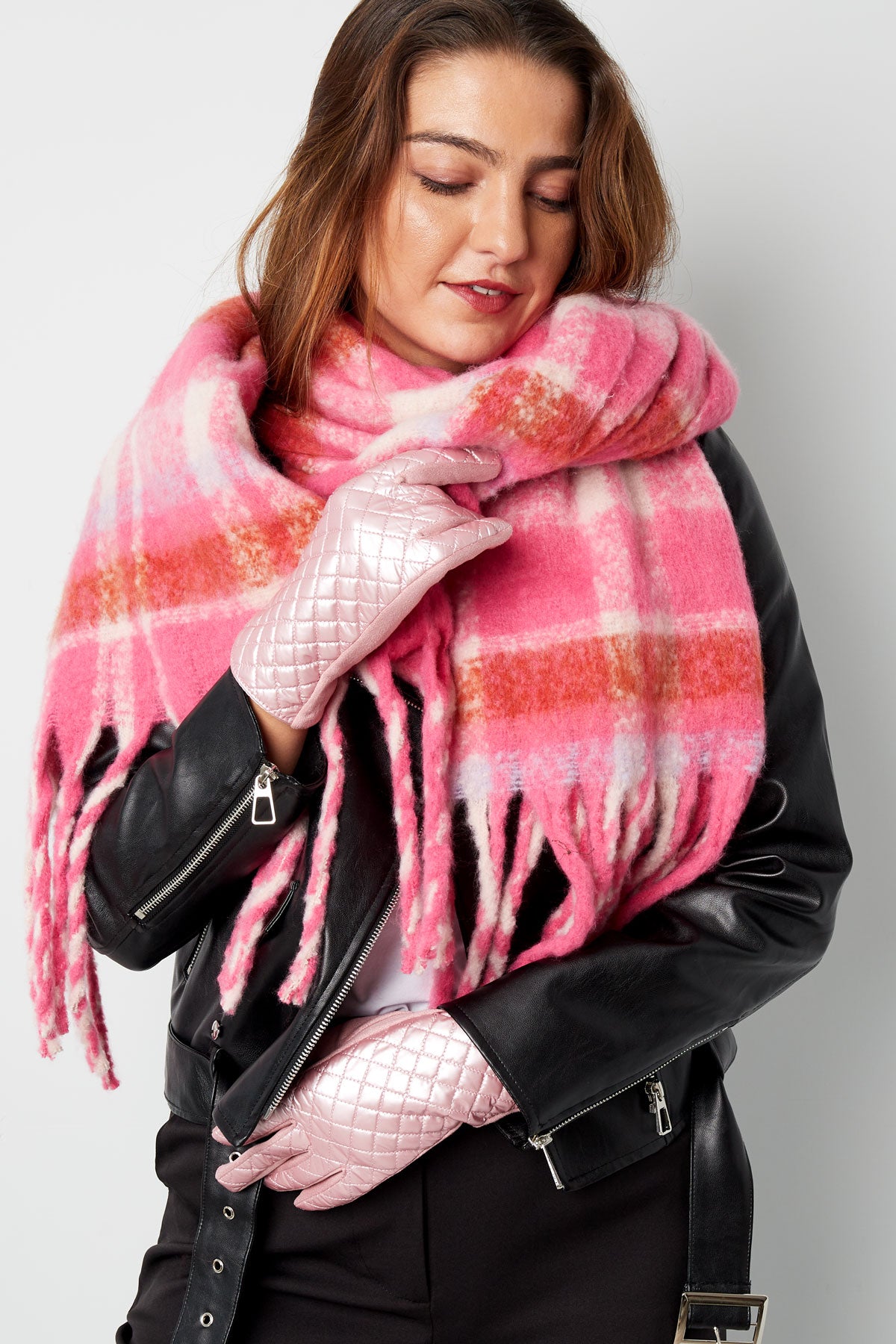 Handschoenen met gestikt patroon