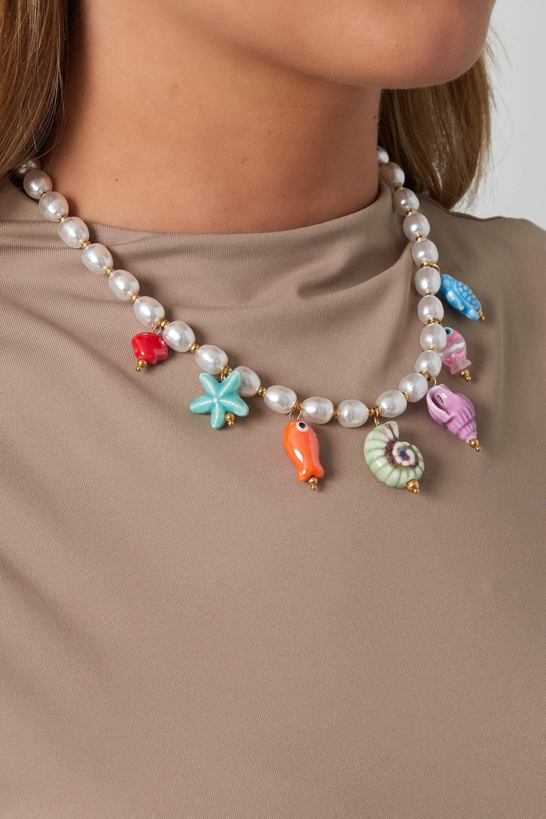 Imitation Pearl Beaded Necklaces Turtle Vacation Holiday/Beach