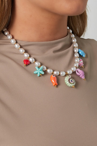 Imitation Pearl Beaded Necklaces Turtle Vacation Holiday/Beach