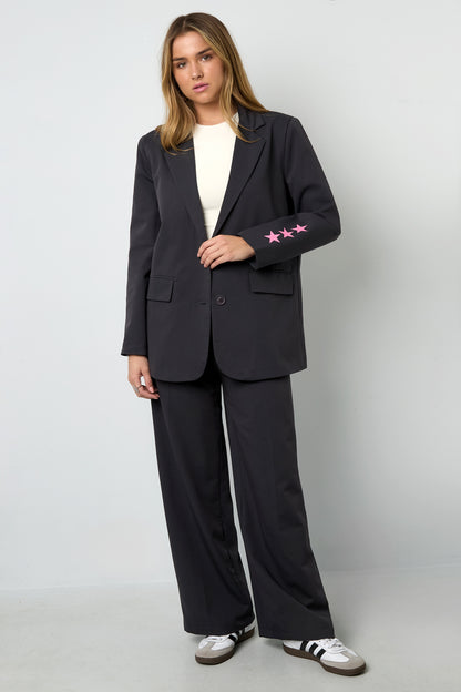 Woven Polyester Fiber Women's Suit Set Casual Letters Design