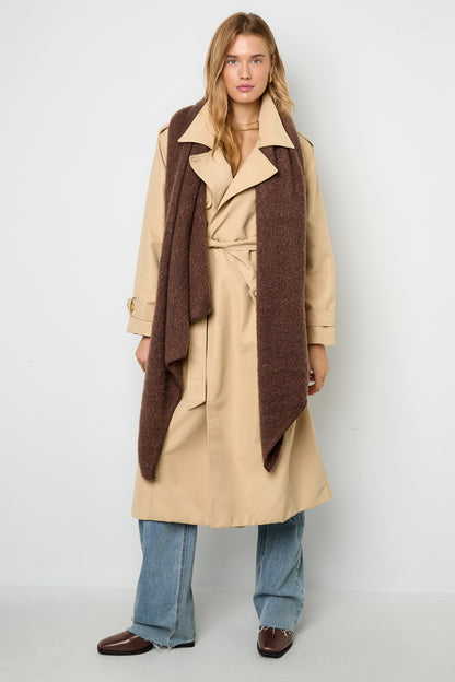 Zachte winter sjaal koraal polyester