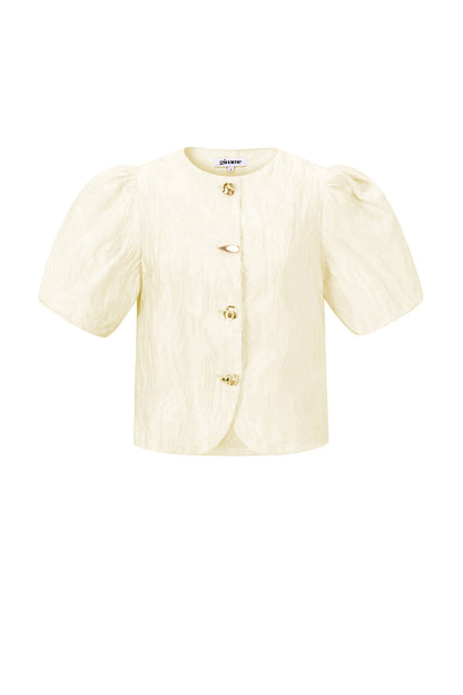 Woven Polyester Fiber Women's Short Sleeve Tops Elegant Solid Color Spring/Summer