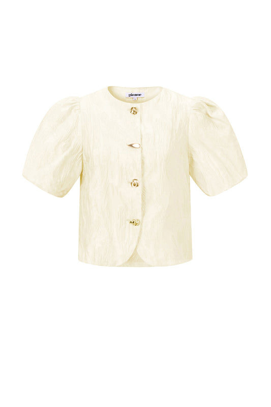 Woven Polyester Fiber Women's Short Sleeve Tops Elegant Solid Color Spring/Summer