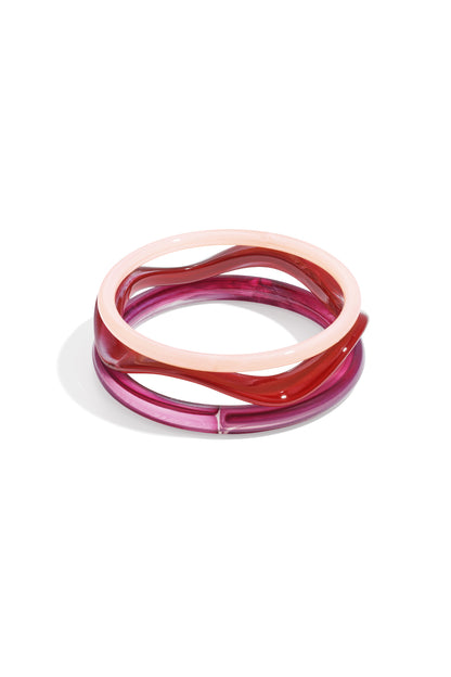 Set acryl armbanden – effen tinten