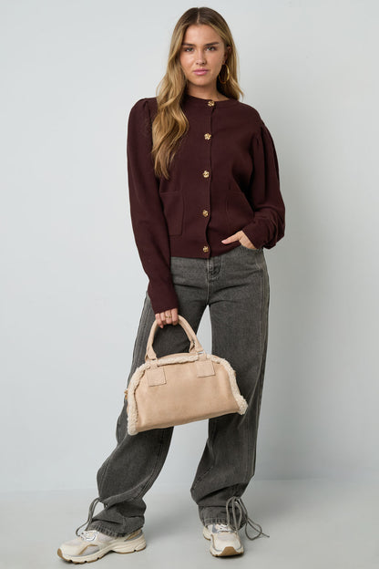 Schoudertas met teddy-details