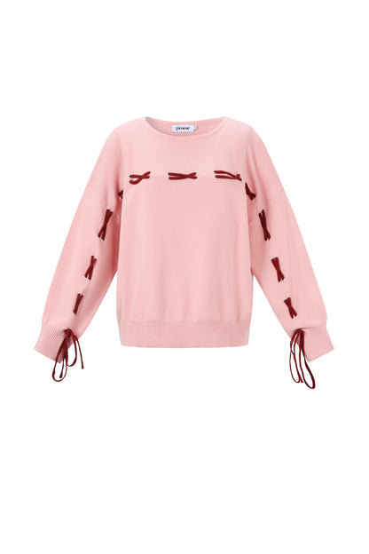 Knitted Viscose Women's Sweater Casual Color Clash