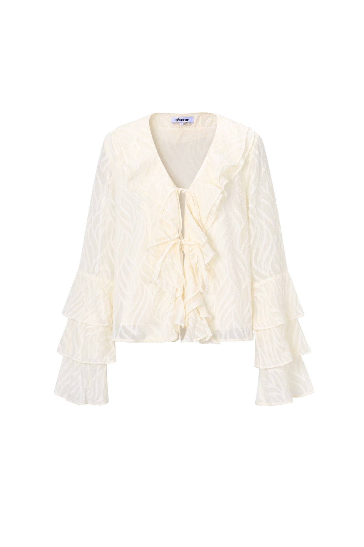 Woven Polyester Fiber Women's Long Sleeve Tops Elegant Botanical