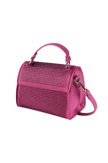 Handbag strass - lilac PU