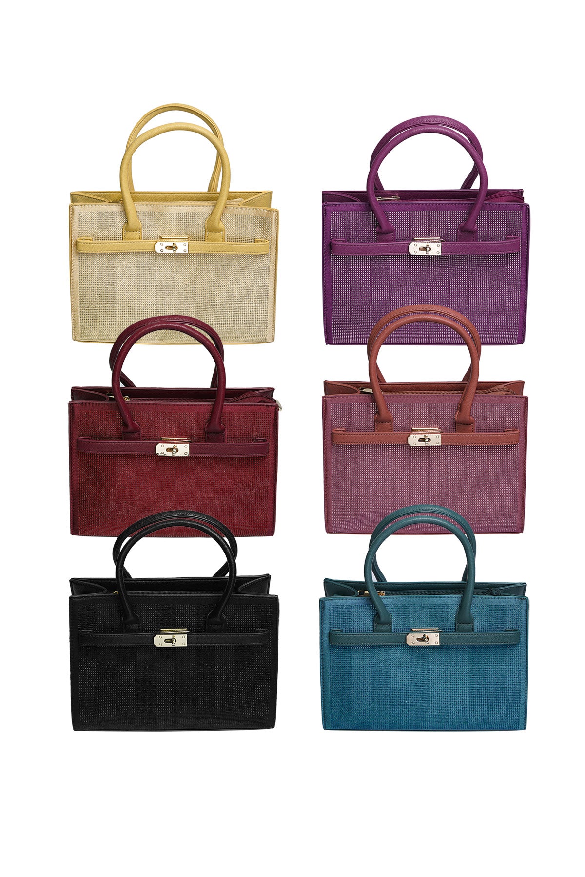 Handtas met slot en strass