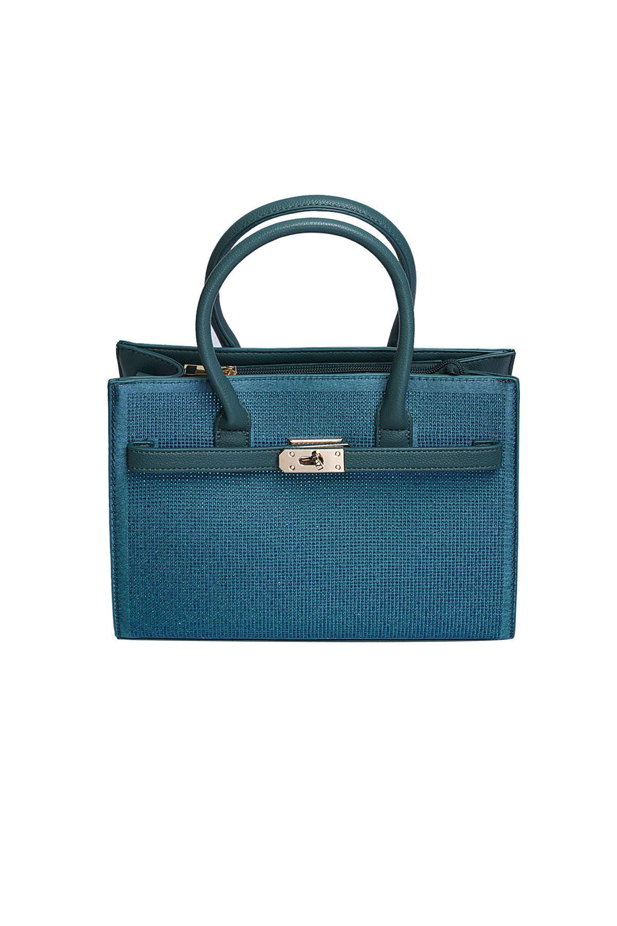 Handtas met slot en strass