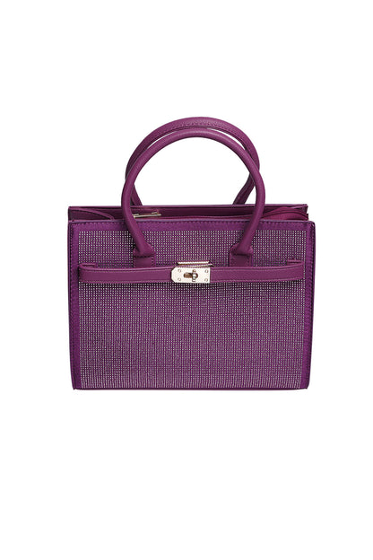 Handtas met slot en strass