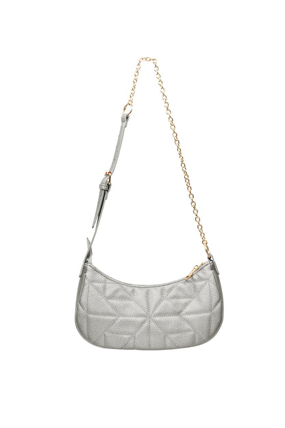 Stitched shoulder bag Gold Color hardware - gray
