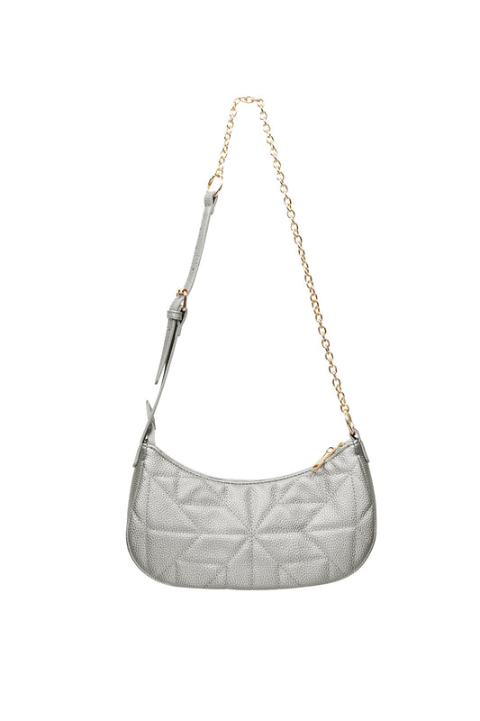 Stitched shoulder bag Gold Color hardware - gray