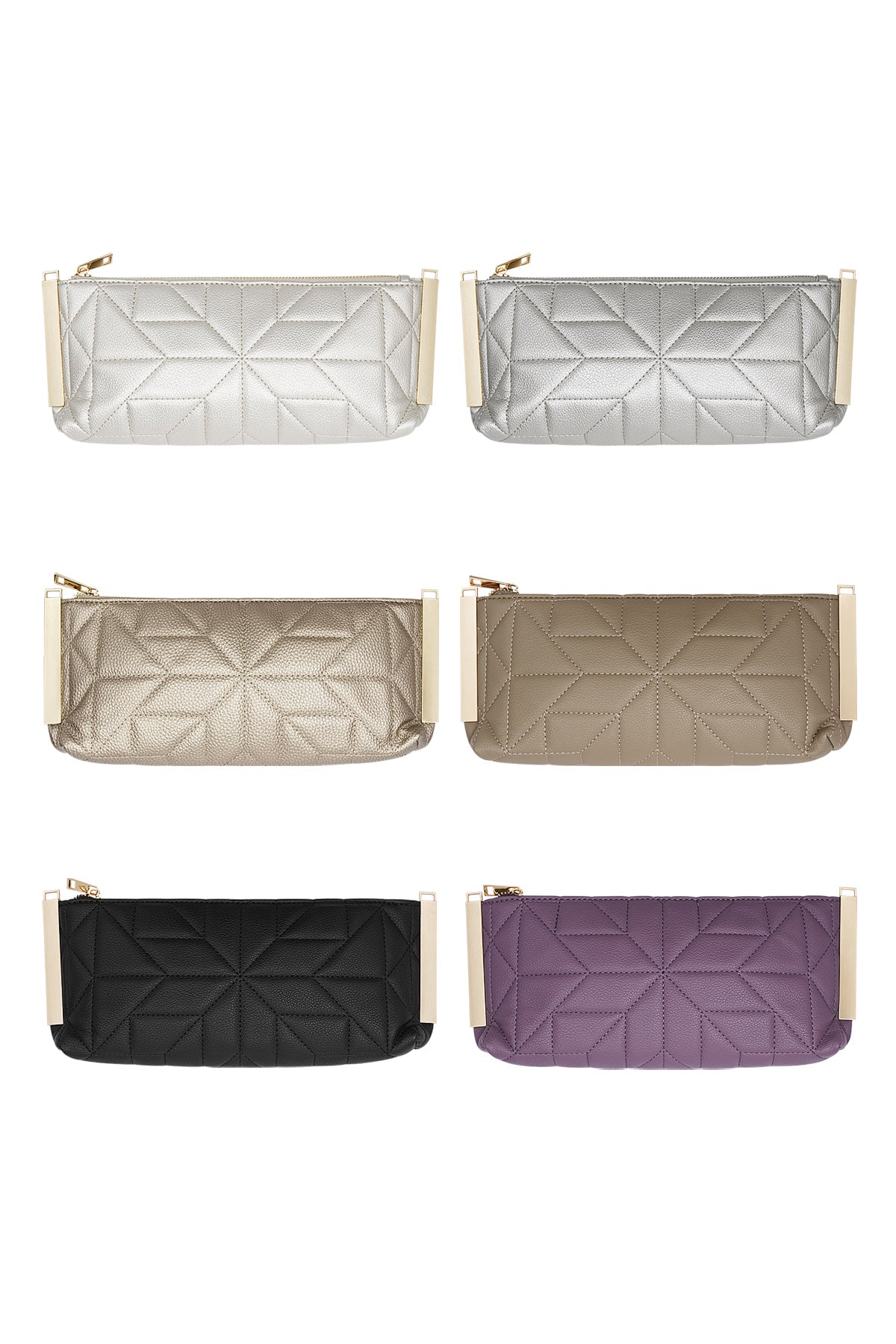 Stitched clutch Gold Color hardware - copper