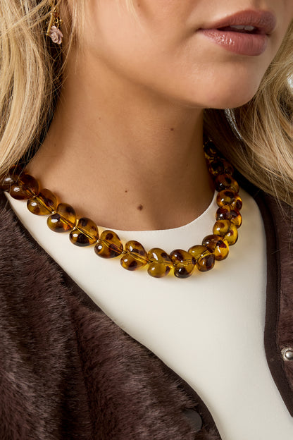 Ketting met panterprint kralen – retro