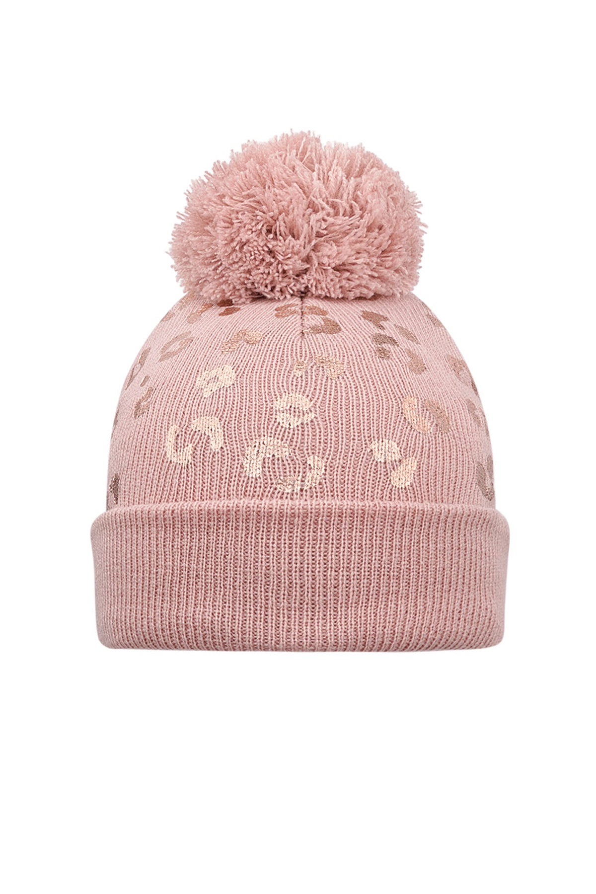 Tiger print pompom hat