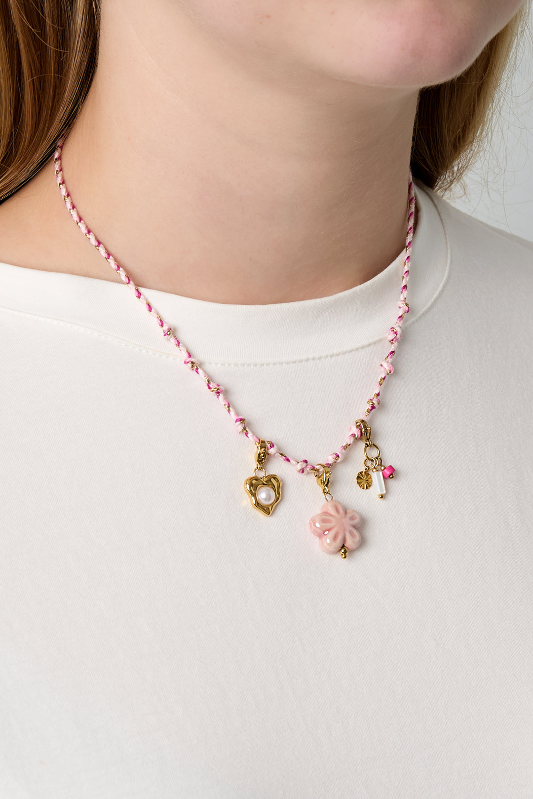 Korte katoenen ketting – multicolor