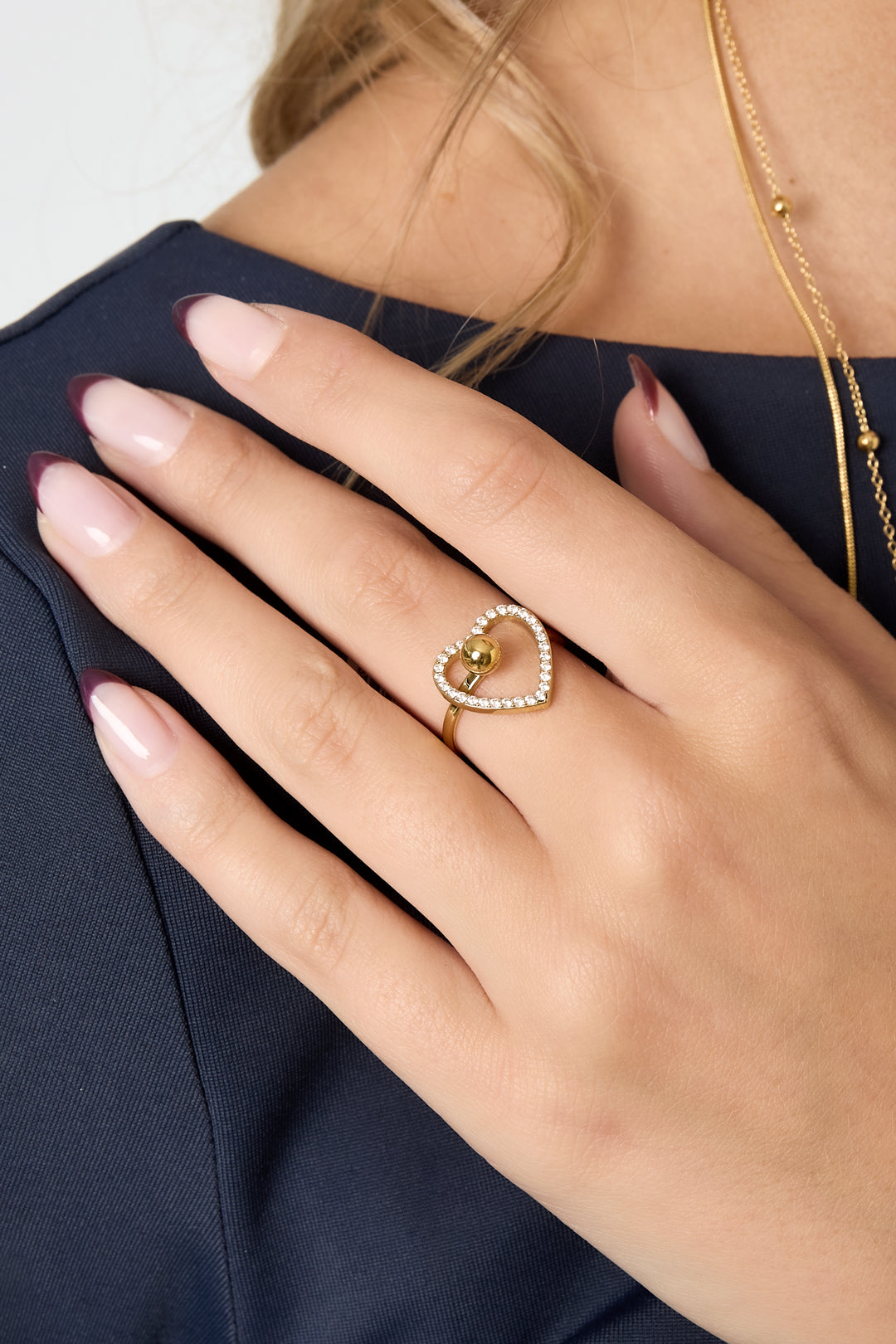 Statement ring met hartje