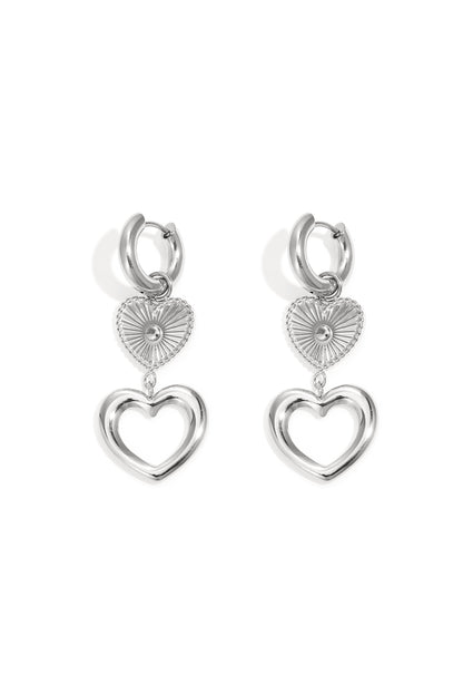 Stainless Steel Drop Earrings Heart Casual Daily Simple Series Women's jewelry