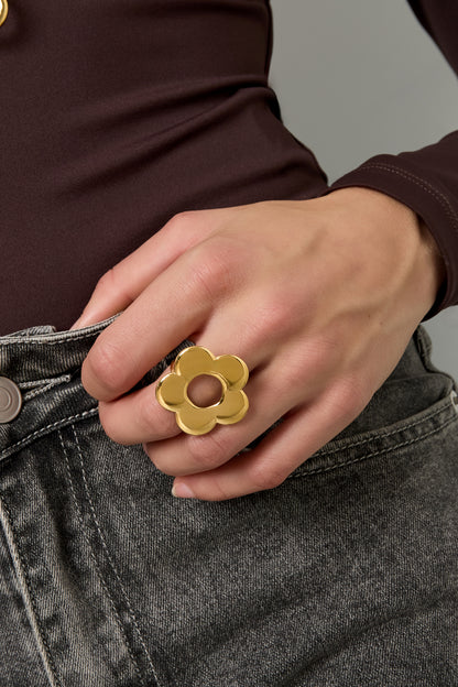 Statement ring met bloem