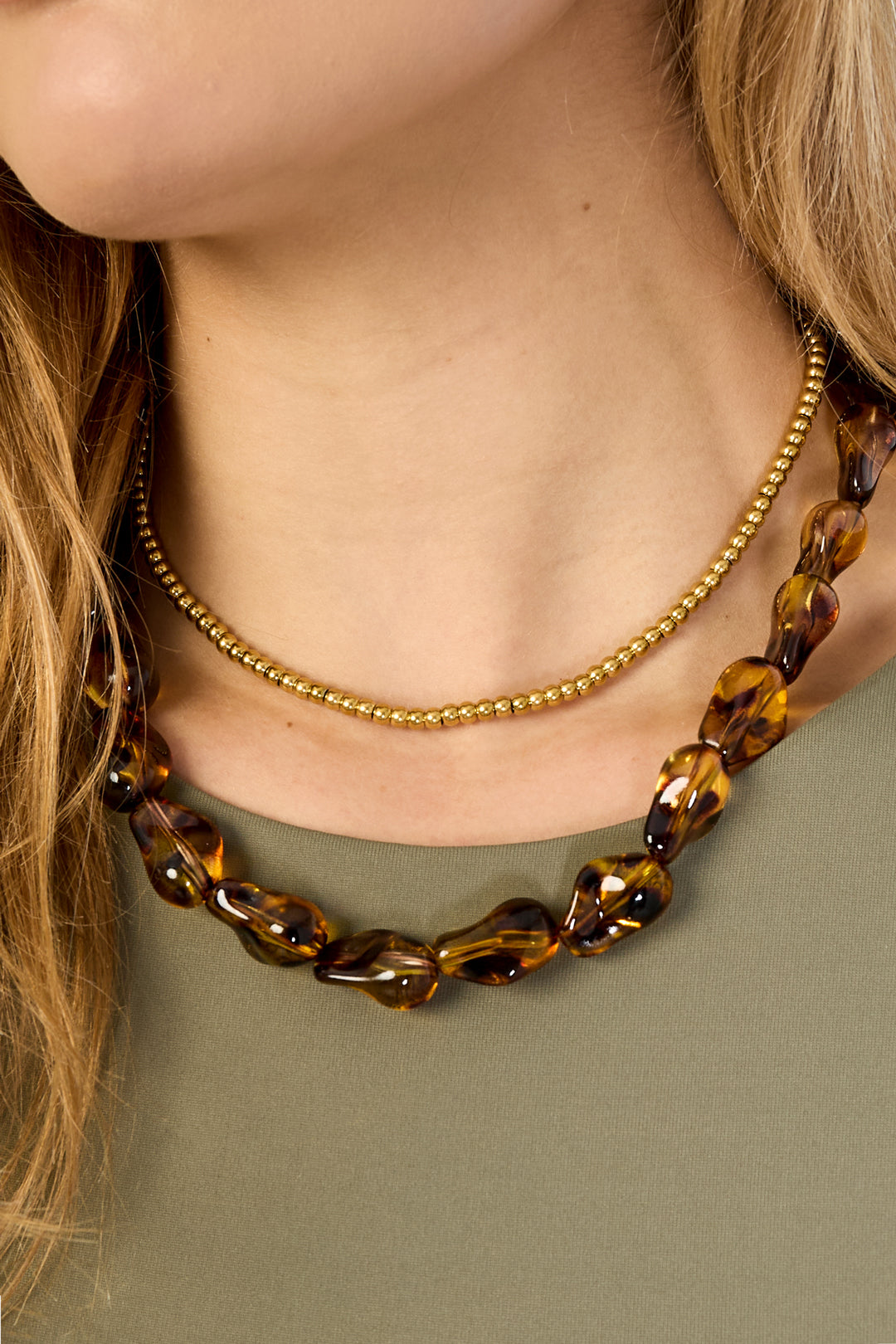 Korte retro kralenketting