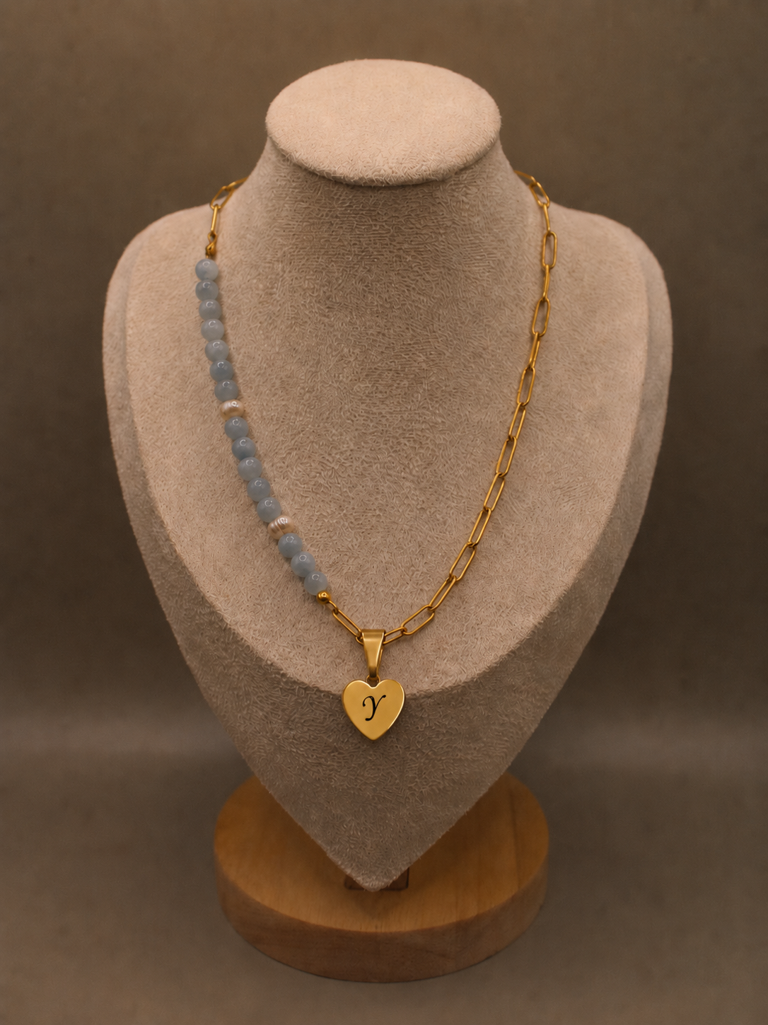 Ketting van Aquamarijn en Parels
