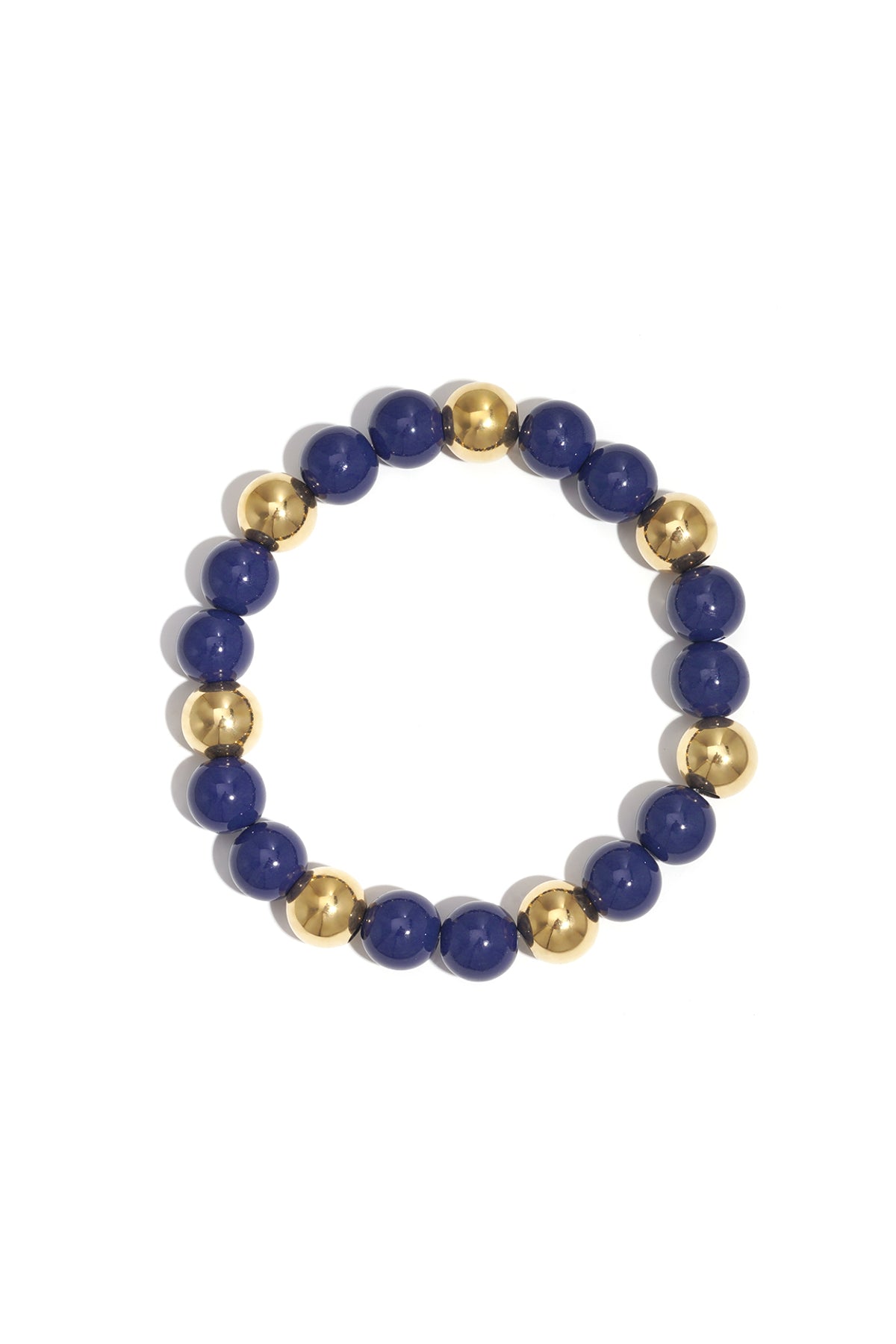 Armband met acrylkralen 10 mm donkerblauw