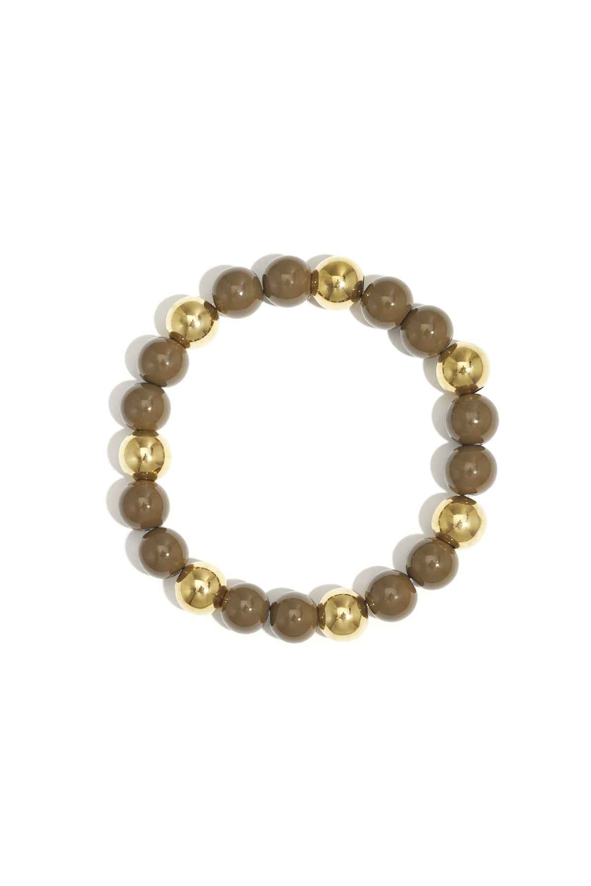 Armband met acrylkralen 10 mm donkerbruin