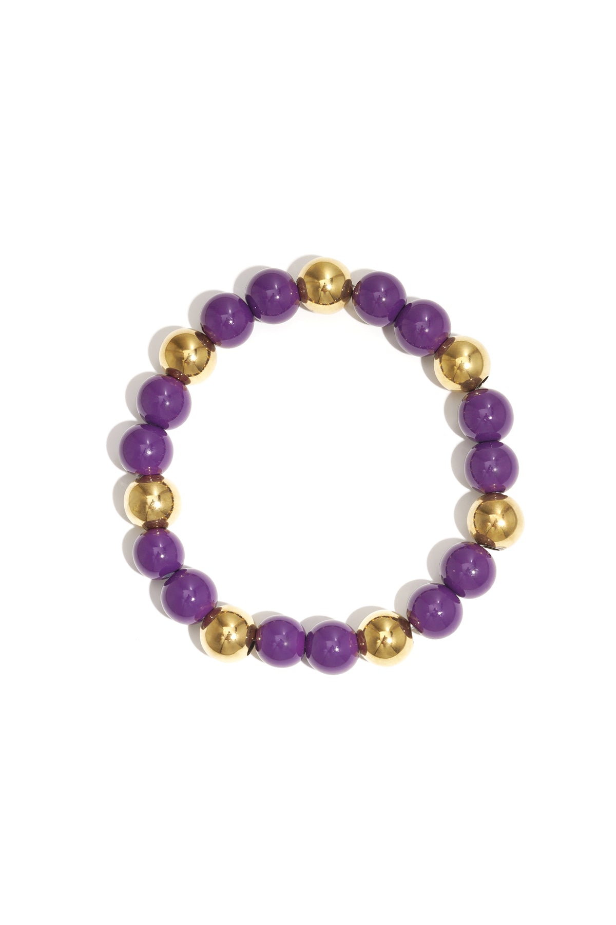 Armband met acrylkralen 10 mm paars