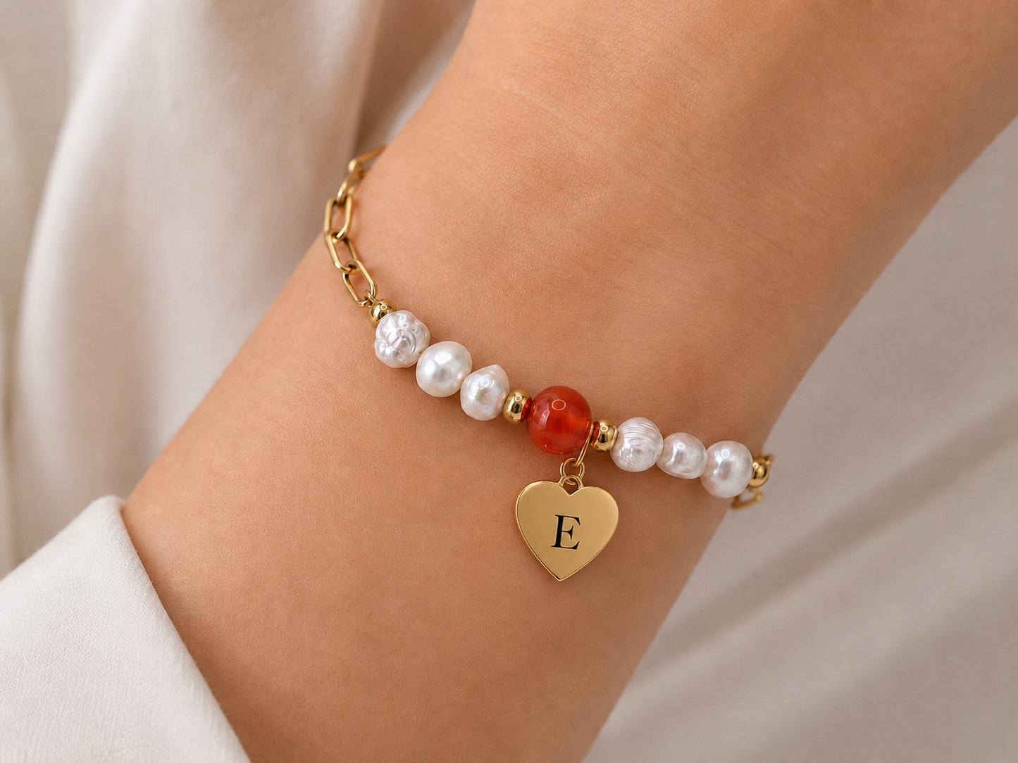 Carneool & Parel Armband