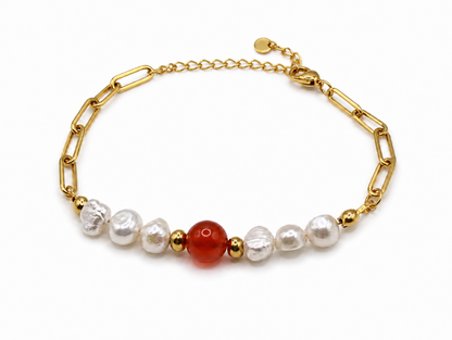 Carneool & Parel Armband