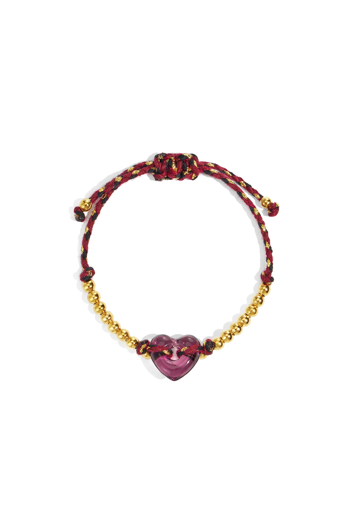 Casual armband met hartbedel – paars