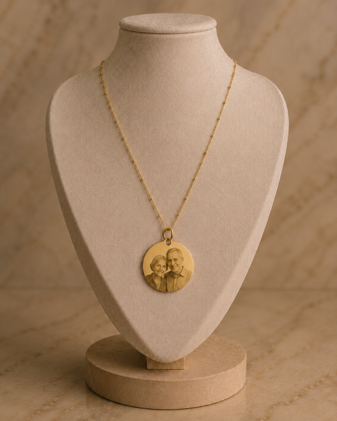 Minimalistische Satellietketting met Gepersonaliseerde Bedel
