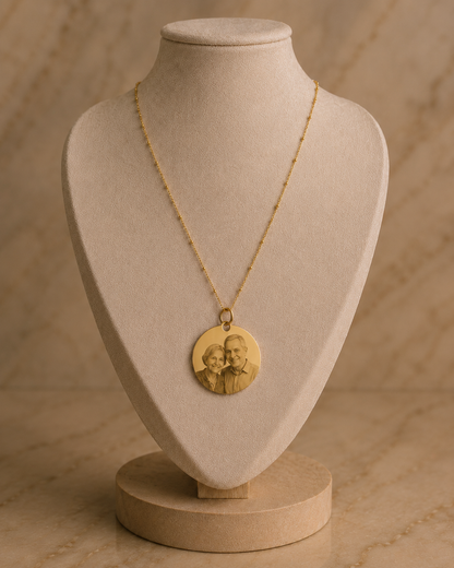 Minimalistische Satellietketting met Gepersonaliseerde Bedel