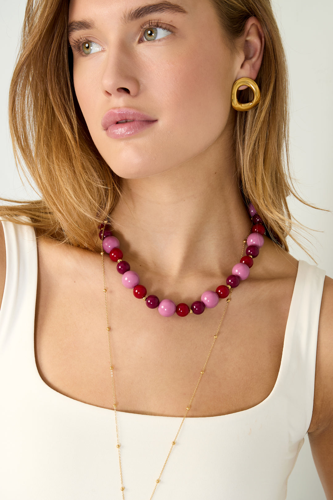 Ketting met kralen – Purple op model kralenketting