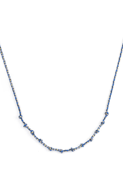 Korte katoenen ketting in Dark blue – korte katoenen damesketting met donkerblauw koord