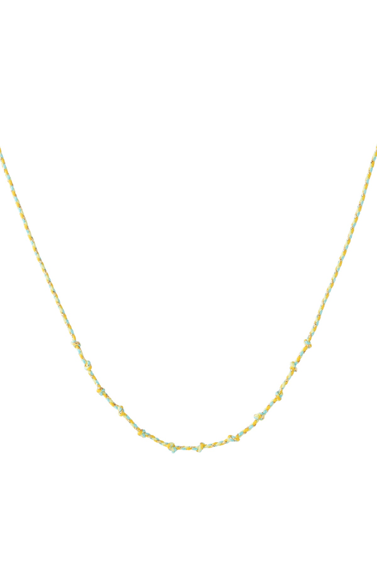 Korte katoenen ketting in Yellow – korte katoenen damesketting met geel koord