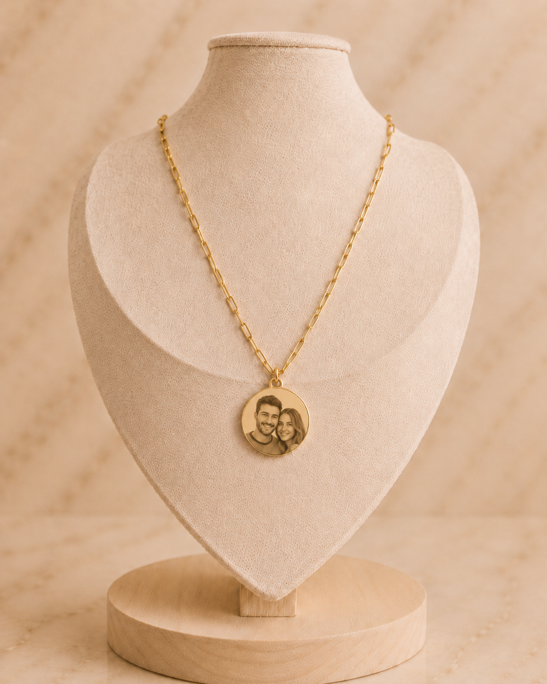 Minimalistische Paperclip Ketting met Gepersonaliseerde Bedel
