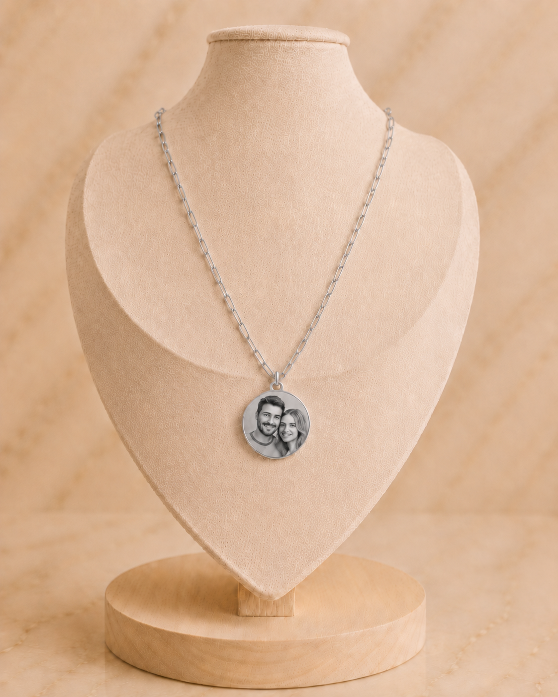 Minimalistische Paperclip Ketting met Gepersonaliseerde Bedel
