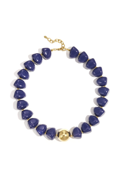 Retro kralenketting – acryl in Dark blue, kralenketting met donkerblauwe acryl kralen