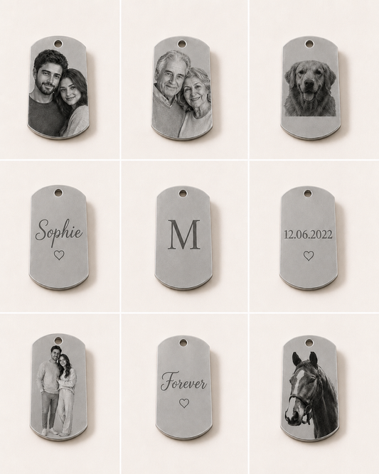 Zilverkleurige Sleutelhanger met Gepersonaliseerde Gravure
