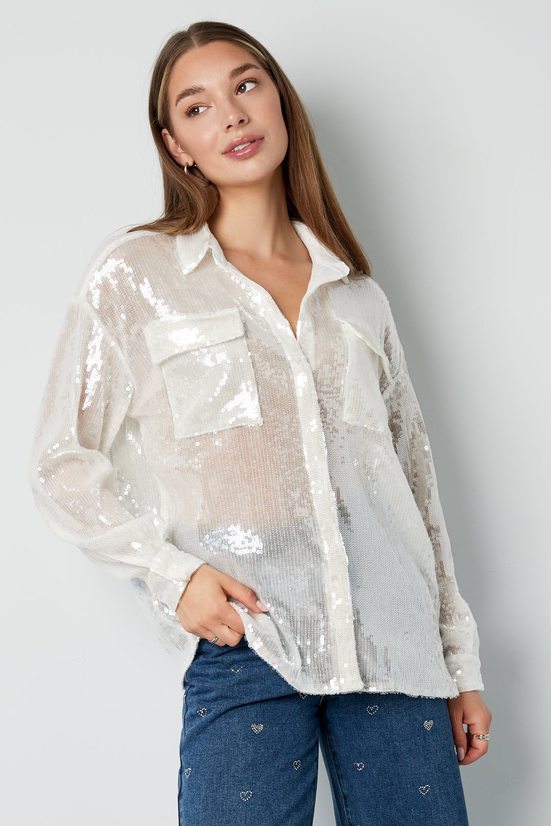 Woven Polyester Fiber Women's Blouse Elegant Solid Color Spring/Summer