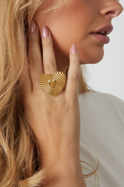 Stainless Steel Statement Rings Heart Casual Daily Simple Series Women's jewelry