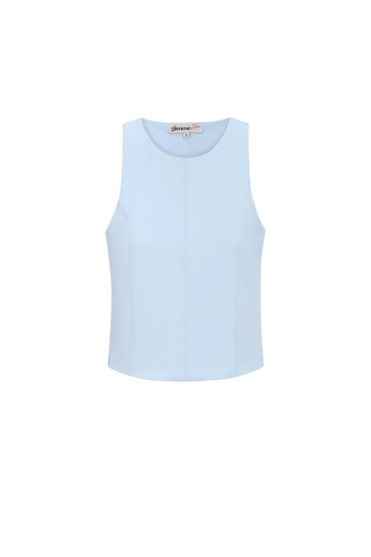 Knitted Nylon Women's Sleeveless Top Spring/Summer Basic Solid Color