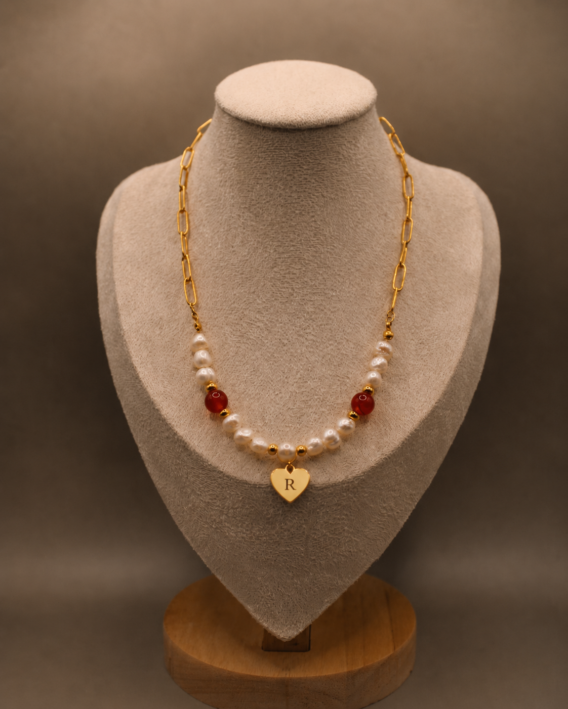 Ketting met Parels en Carneool