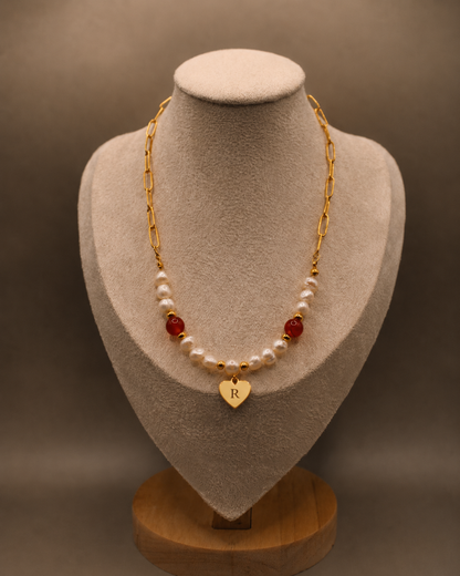 Ketting met Parels en Carneool