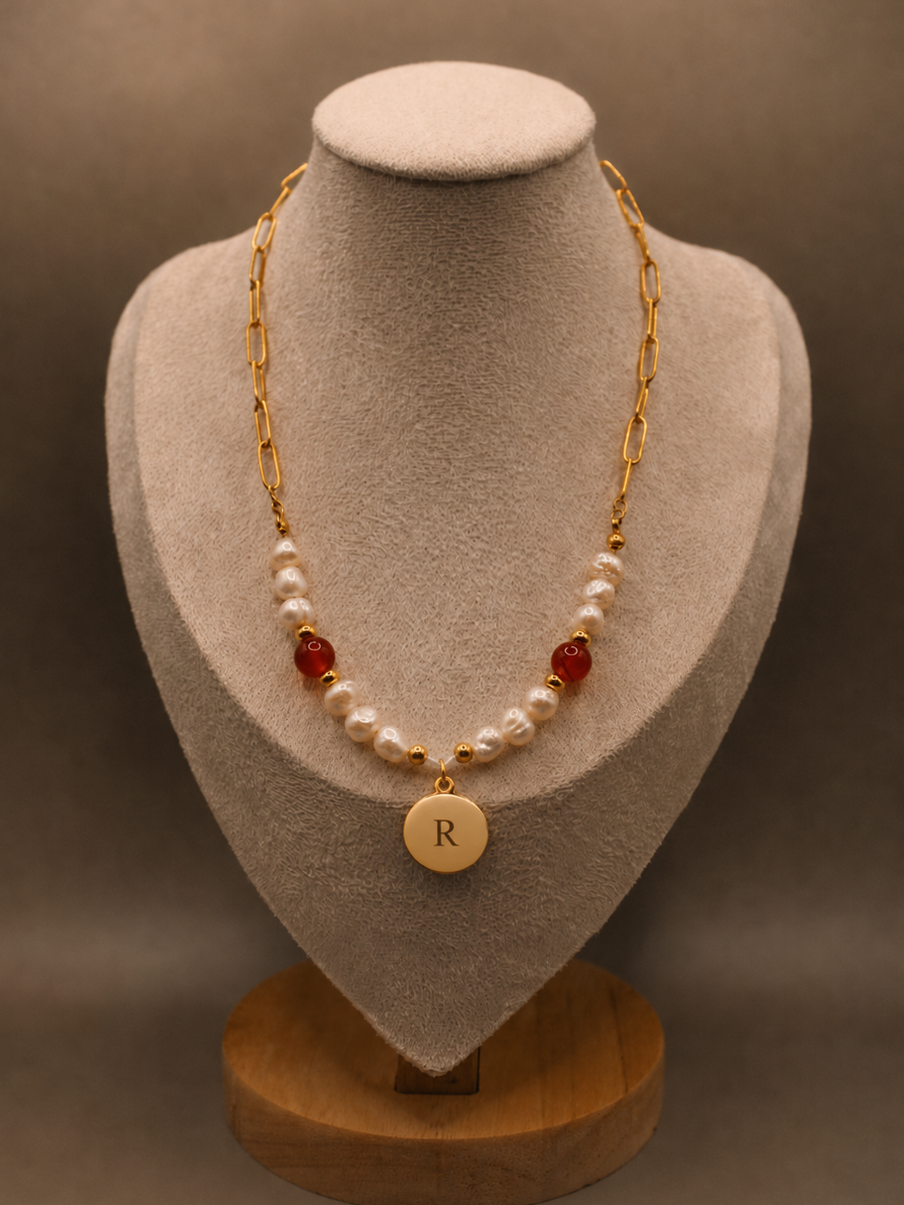 Ketting met Parels en Carneool